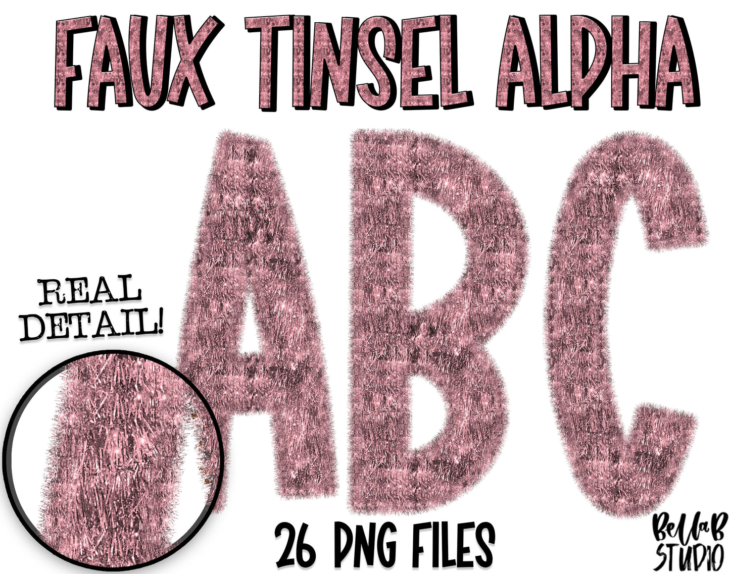 Faux Tinsel Alphabet Bundle of All 6