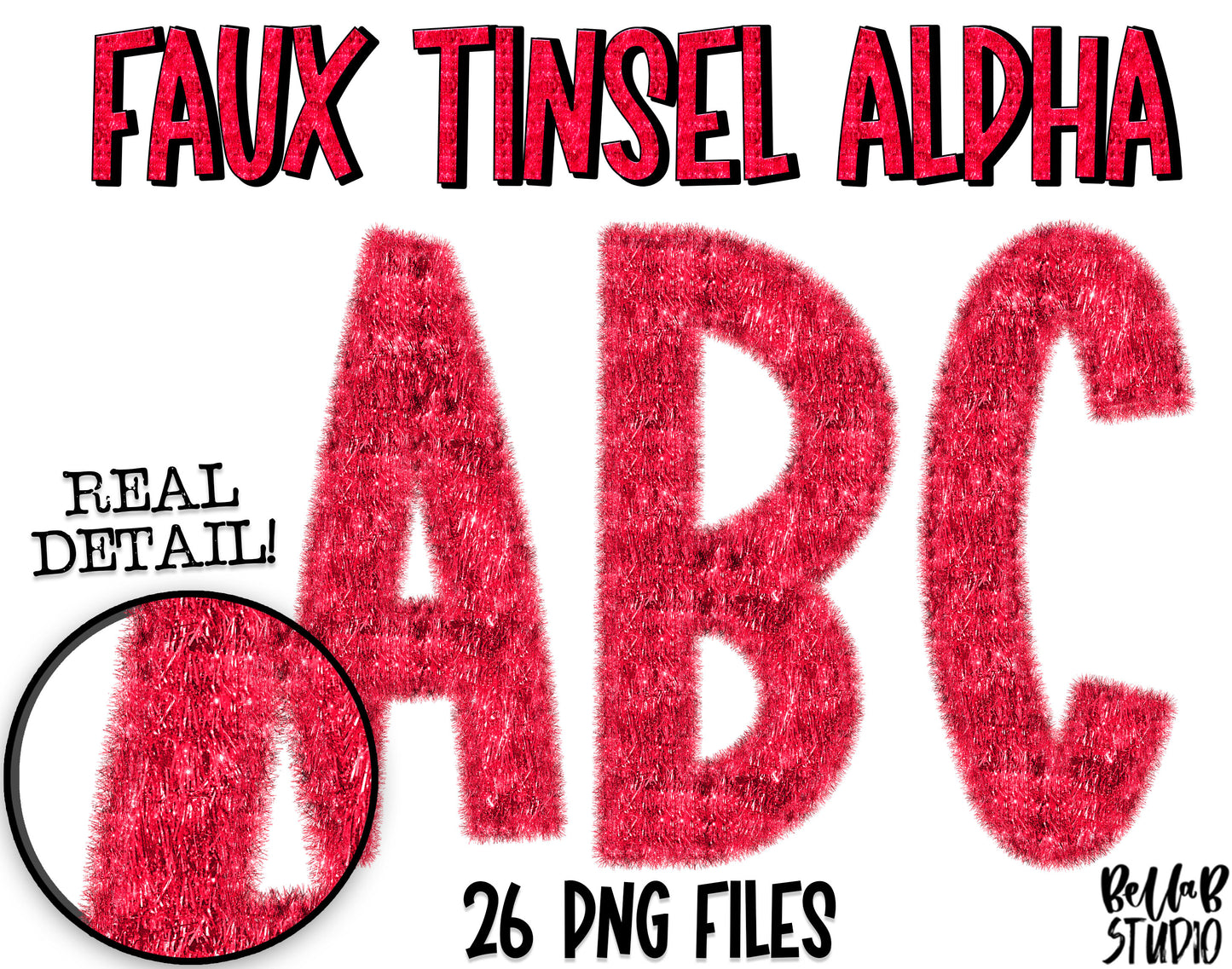Faux Tinsel Alphabet Bundle of All 6