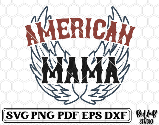 American Mama With Wings SVG File