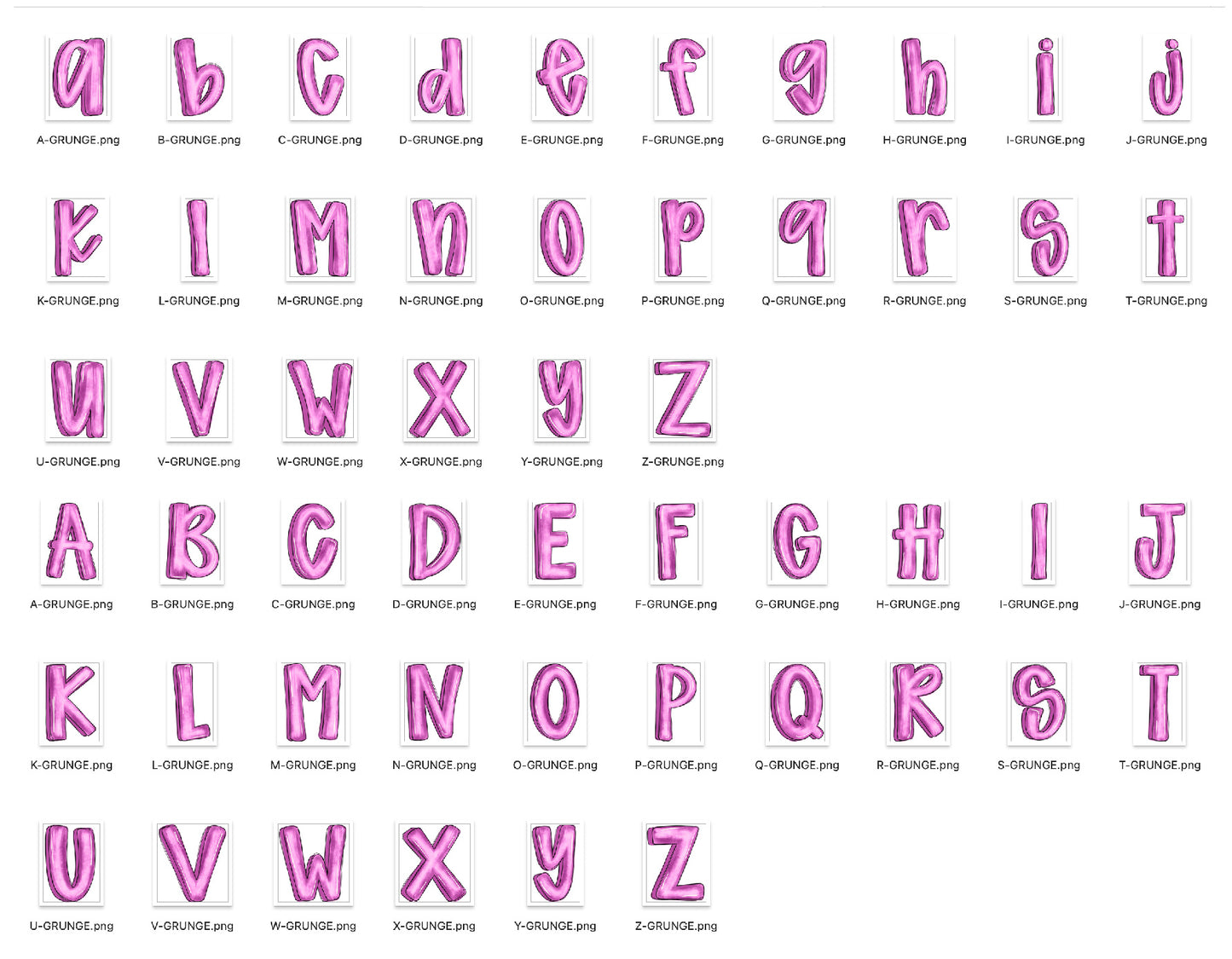 Cheery Doodle Grunge Alpha Bundle - Set of 5 Alphabets