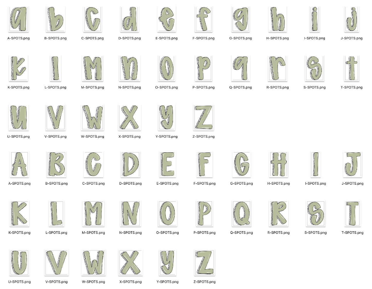 Fall Feels Doodle Spots Alpha Bundle - Set of 5 Alphabets