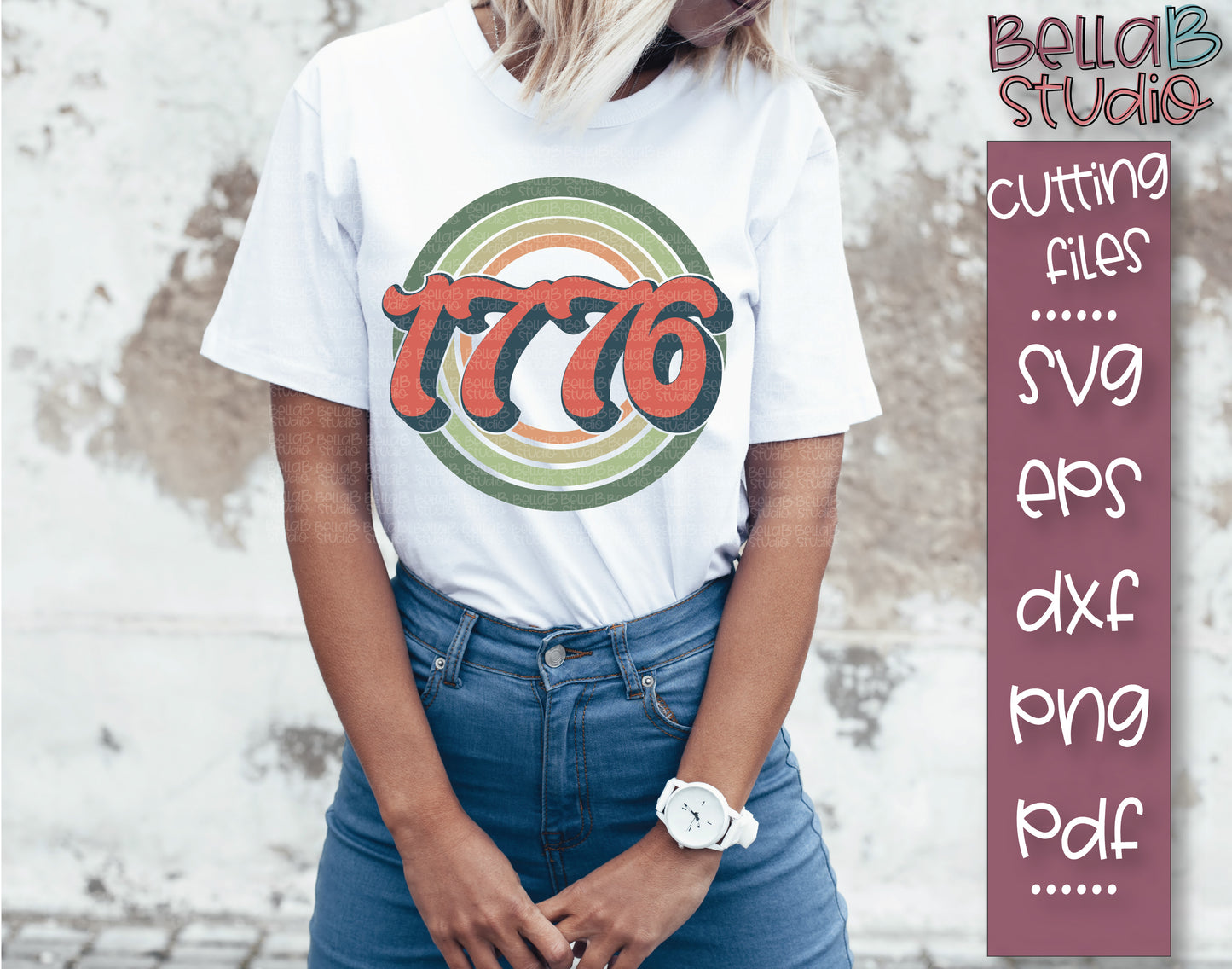 Retro America SVG File, 1776 SVG File