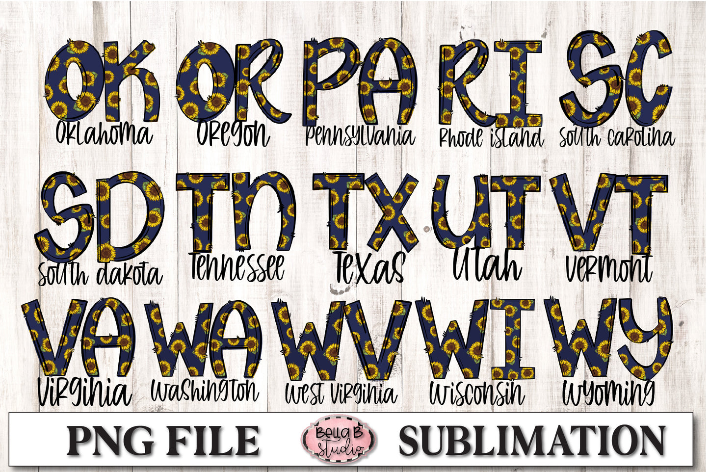 Sunflower States Sublimation Bundle