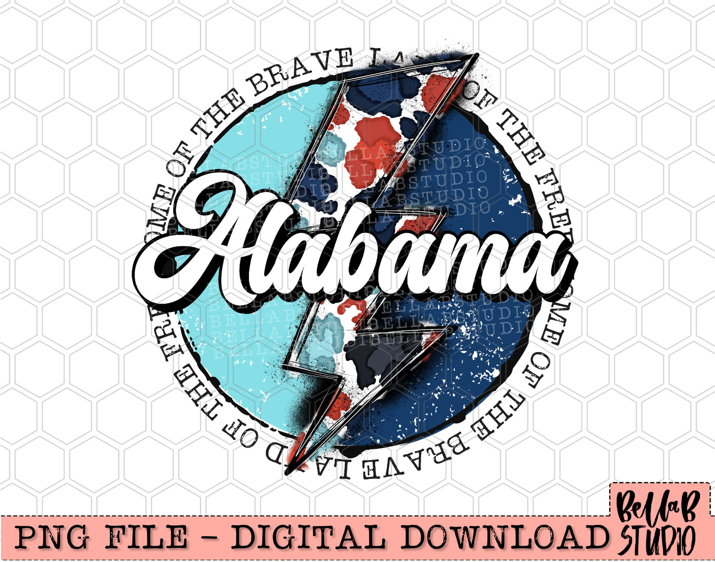 ALABAMA Patriotic Bolt PNG Design