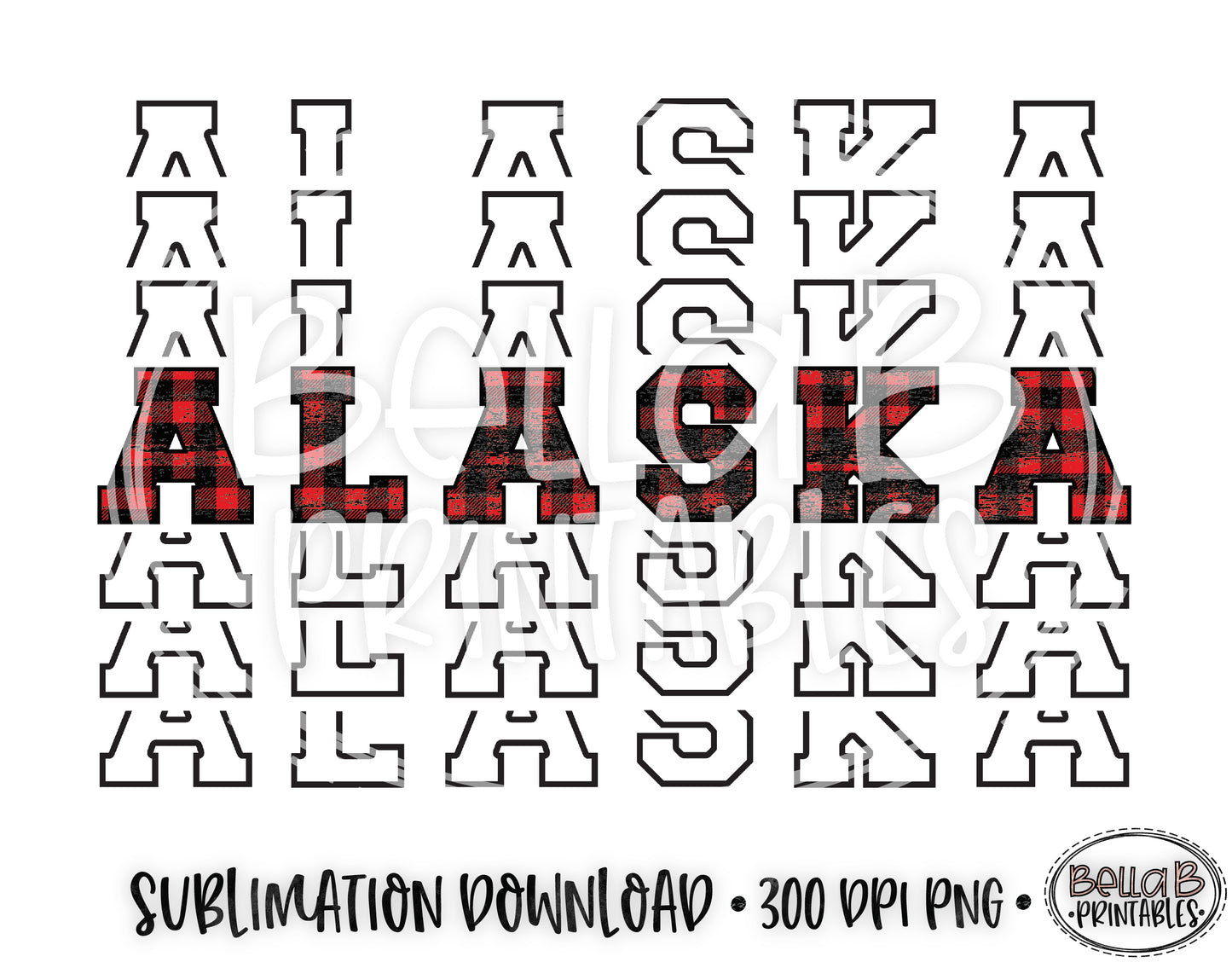 Alaska State Sublimation Design, Mirrored State Design