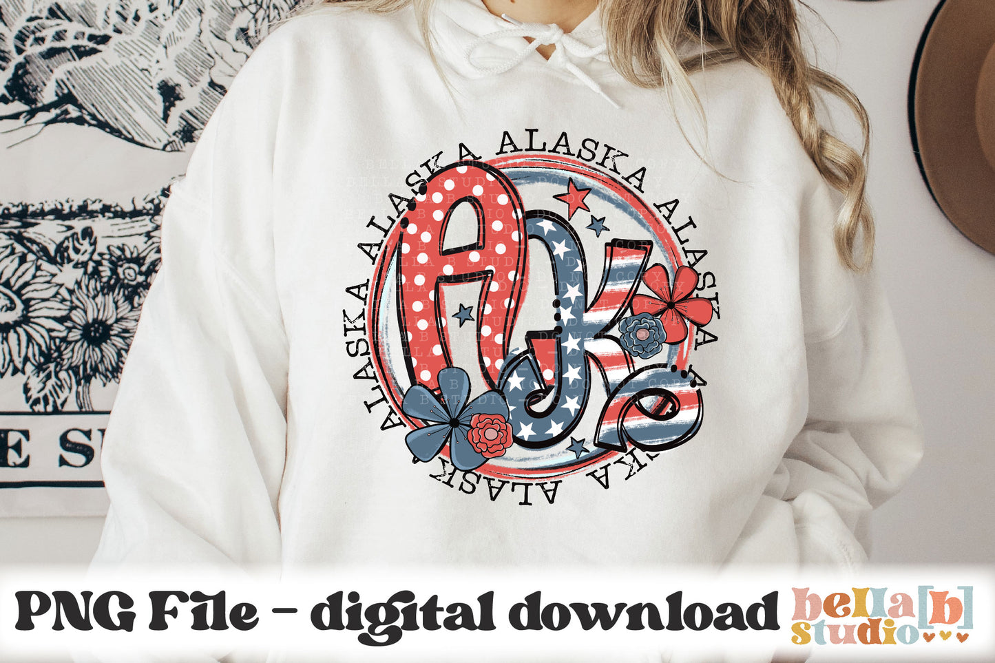 Alaska Retro Flowers PNG Design