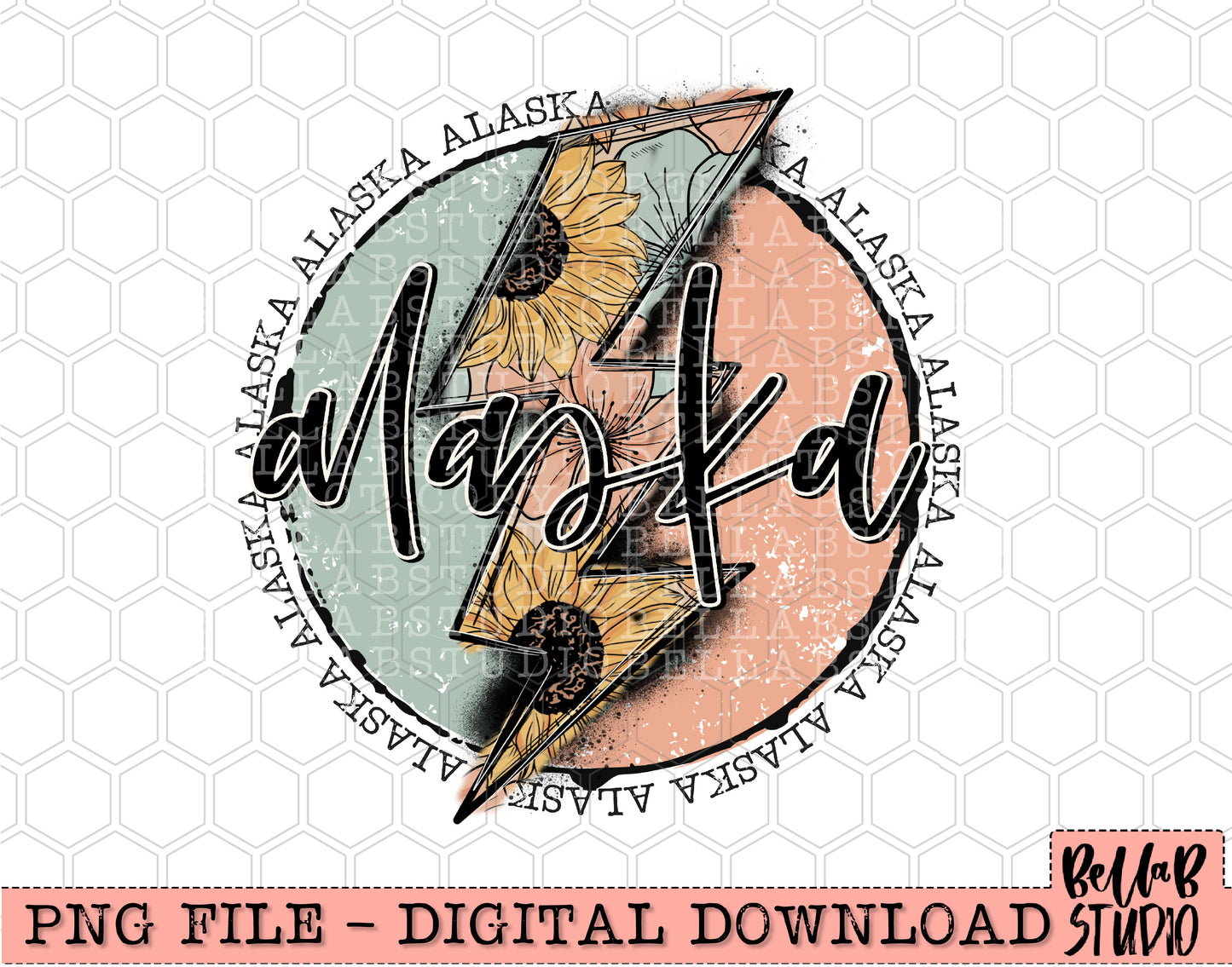 ALASKA Sunflower Bolt PNG Design