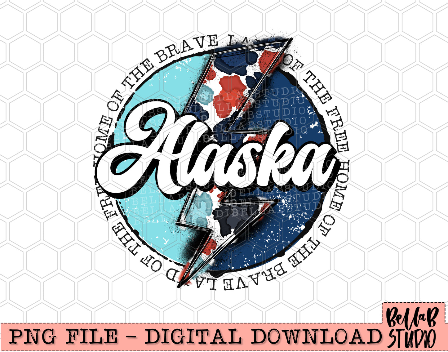 ALASKA Patriotic Bolt PNG Design