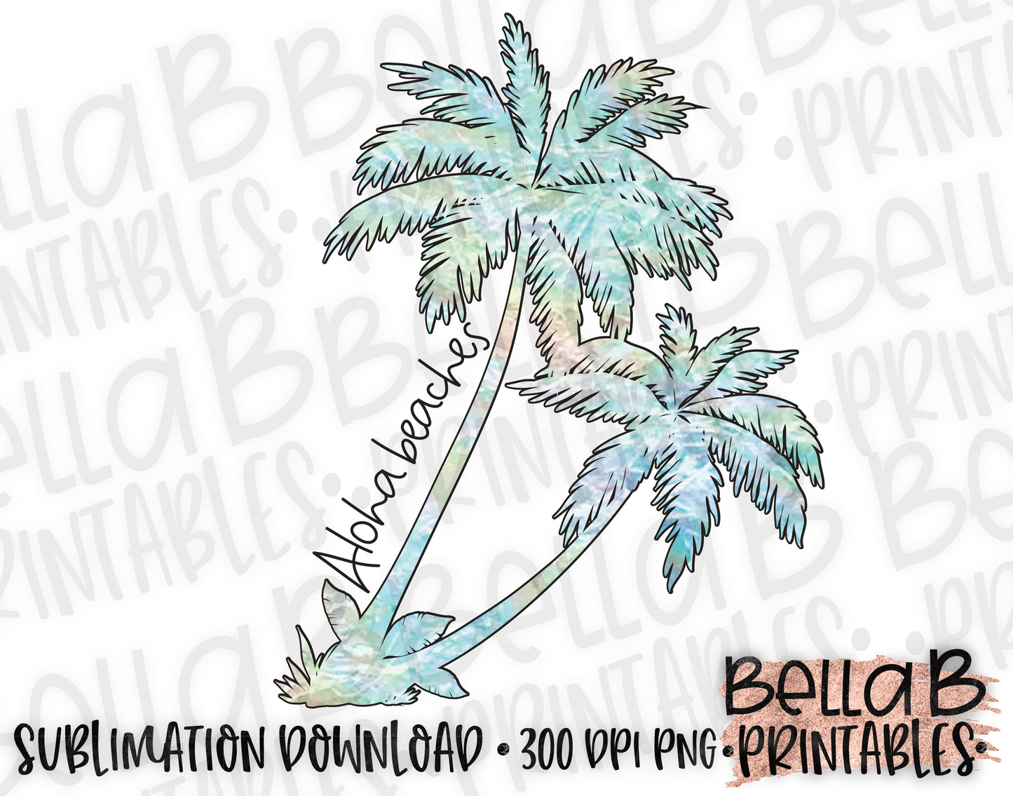 Aloha Beaches Sublimation Design, Summer Design