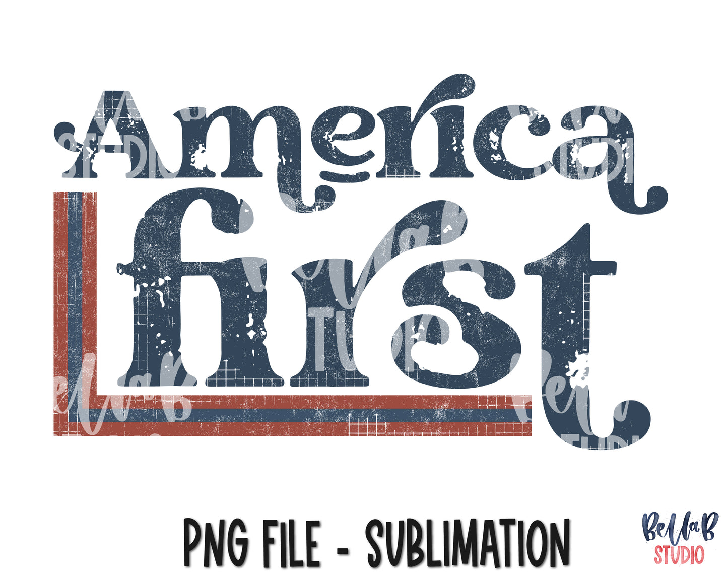 Retro America First Sublimation Design