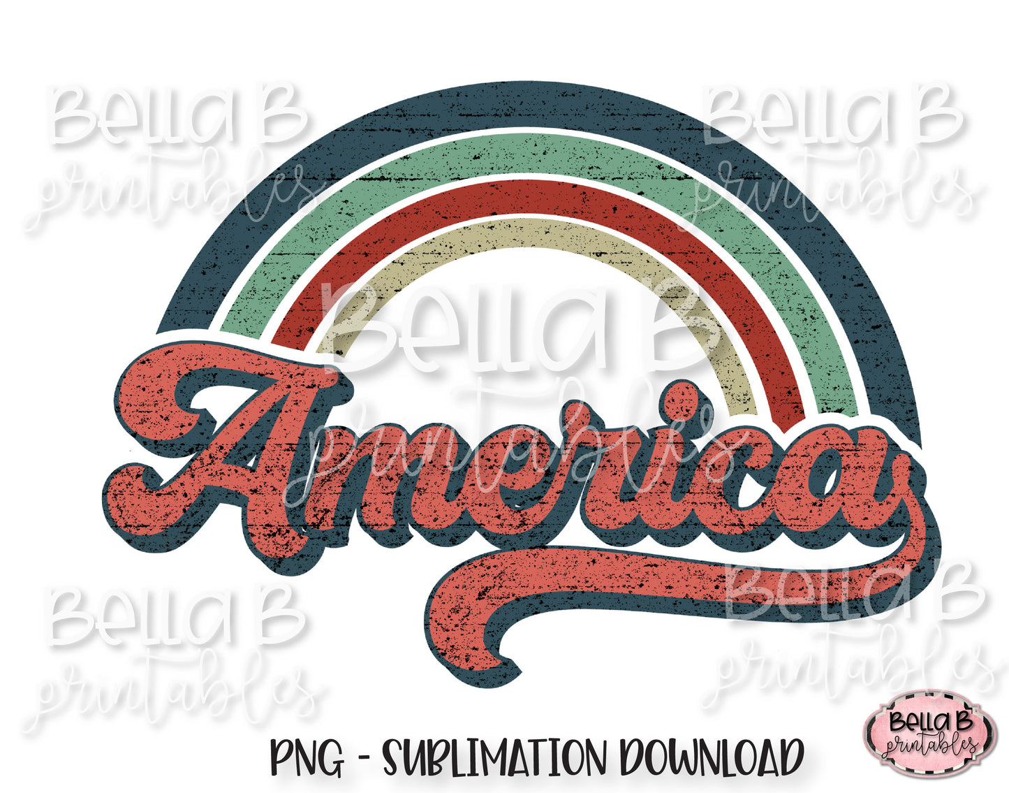 Vintage America PNG, Retro America Sublimation Design