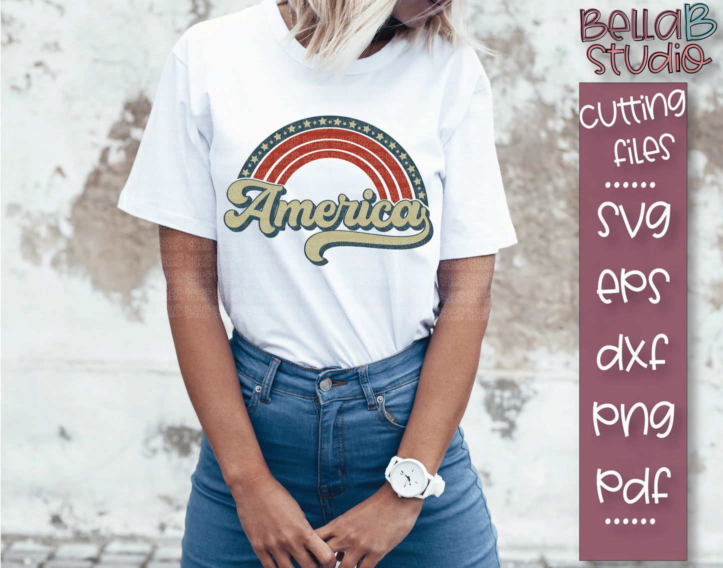 Retro America SVG File, Stars and Stripes