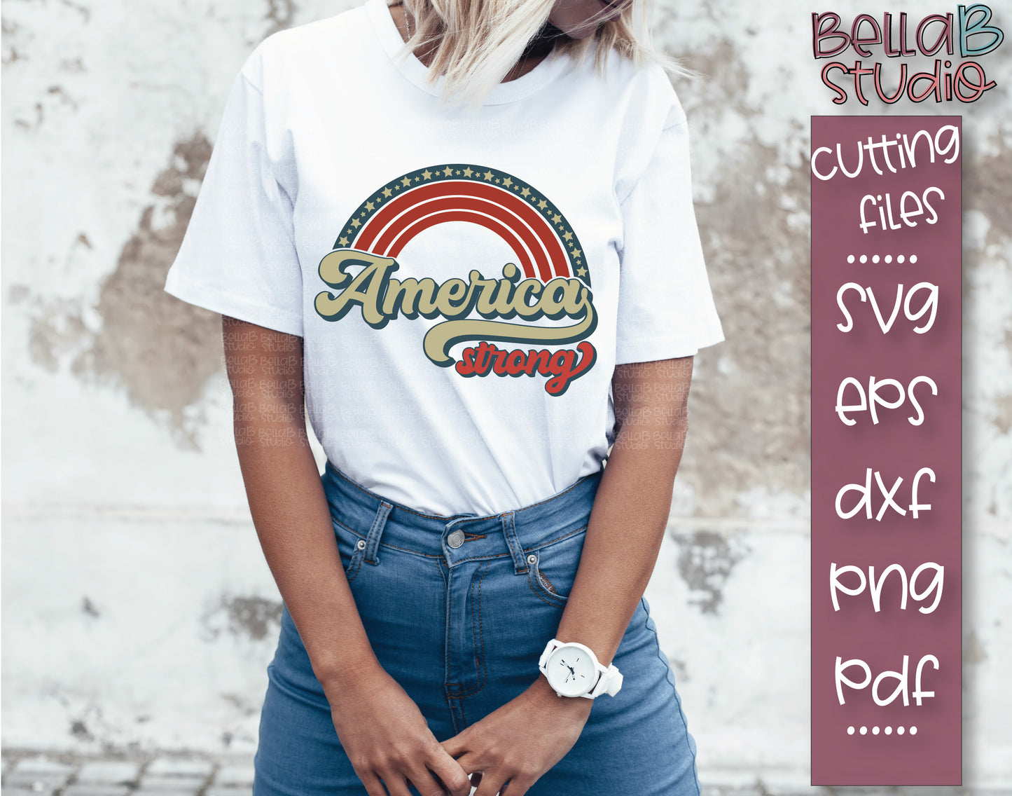 Retro America SVG File, America Strong SVG File