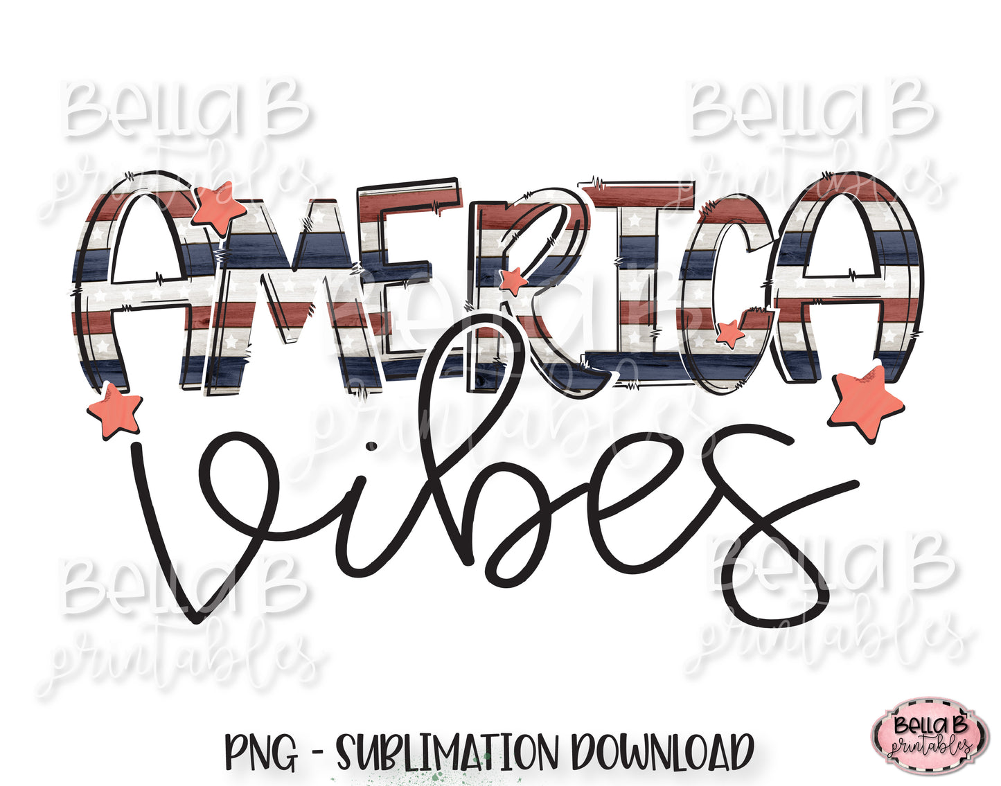 America Vibes Sublimation Design