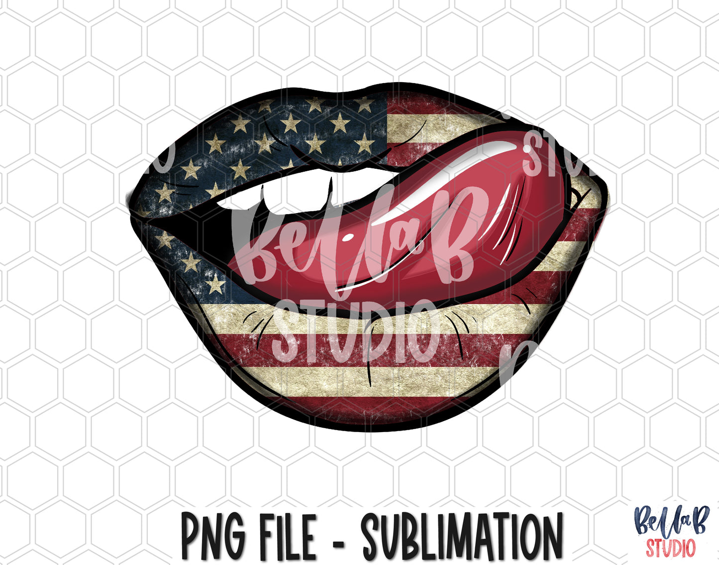 American Lips Sublimation Design