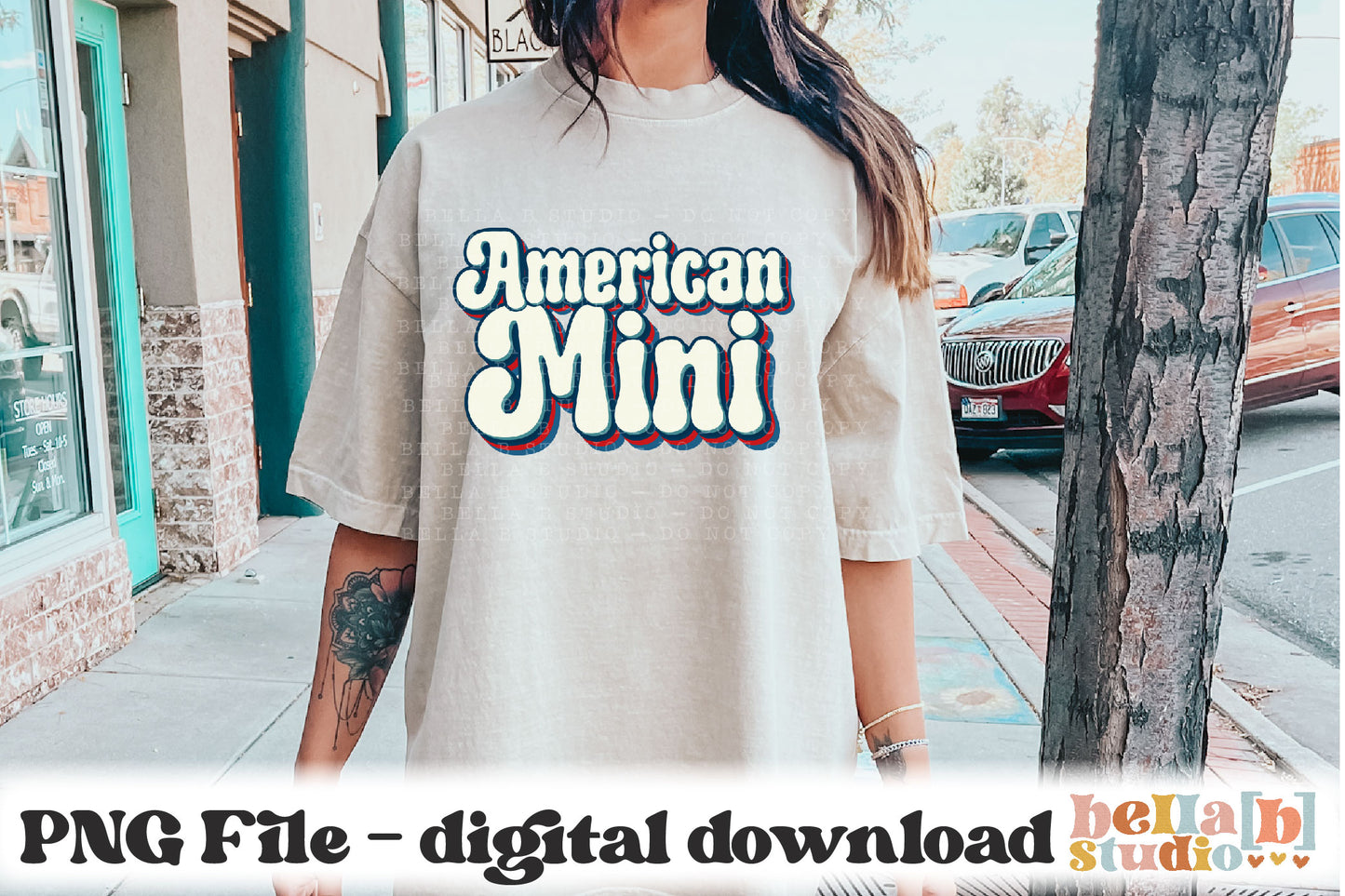American Mini Retro PNG Design