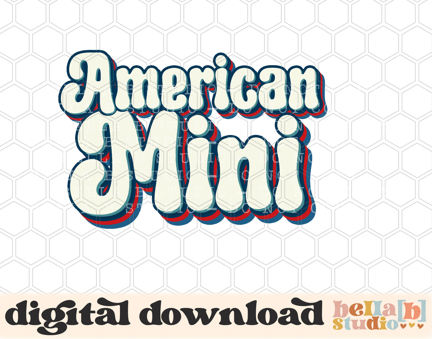 American Mini Retro PNG Design