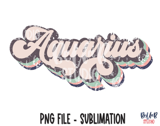 Retro Aquarius Sublimation Design