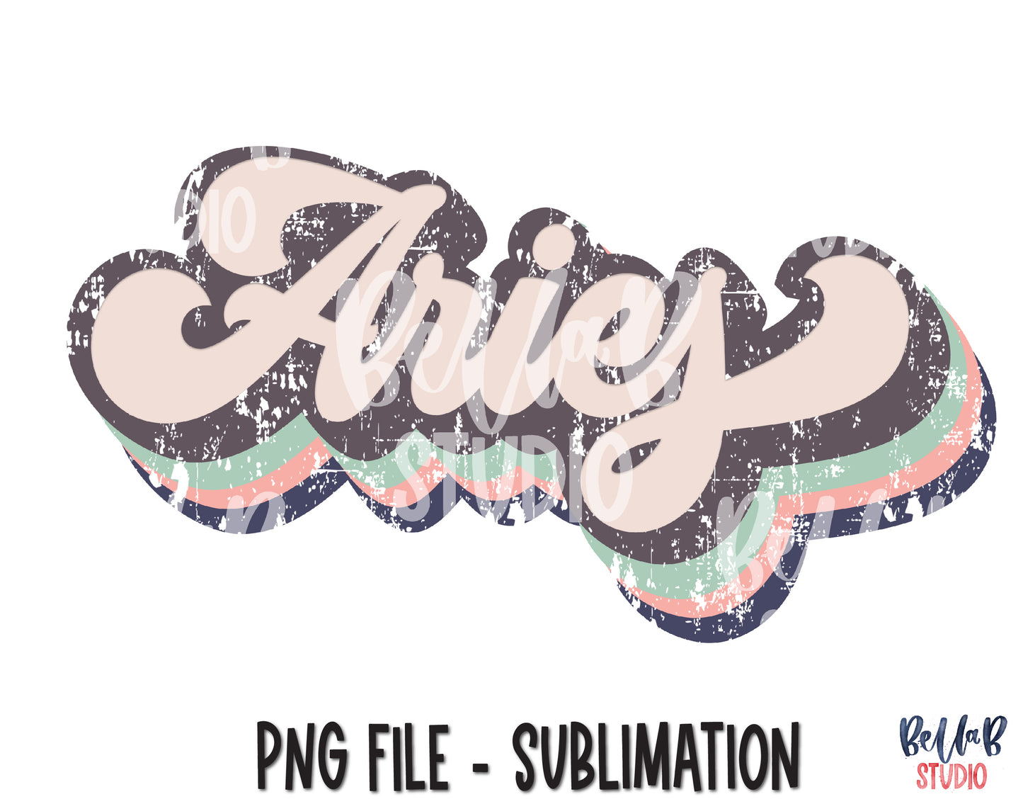 Retro Aries Sublimation Design