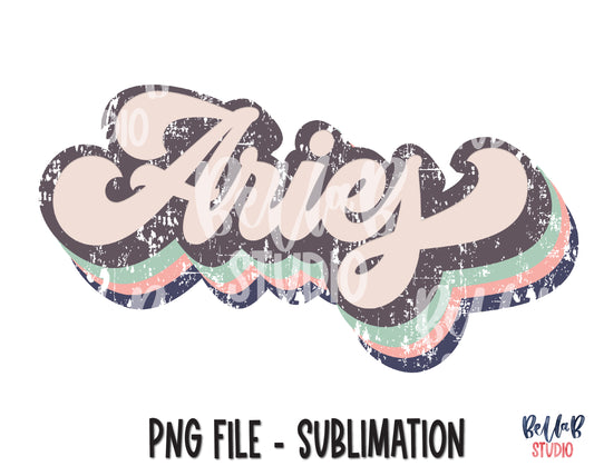 Retro Aries Sublimation Design