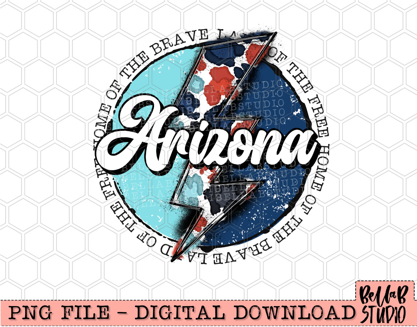 ARIZONA Patriotic Bolt PNG Design