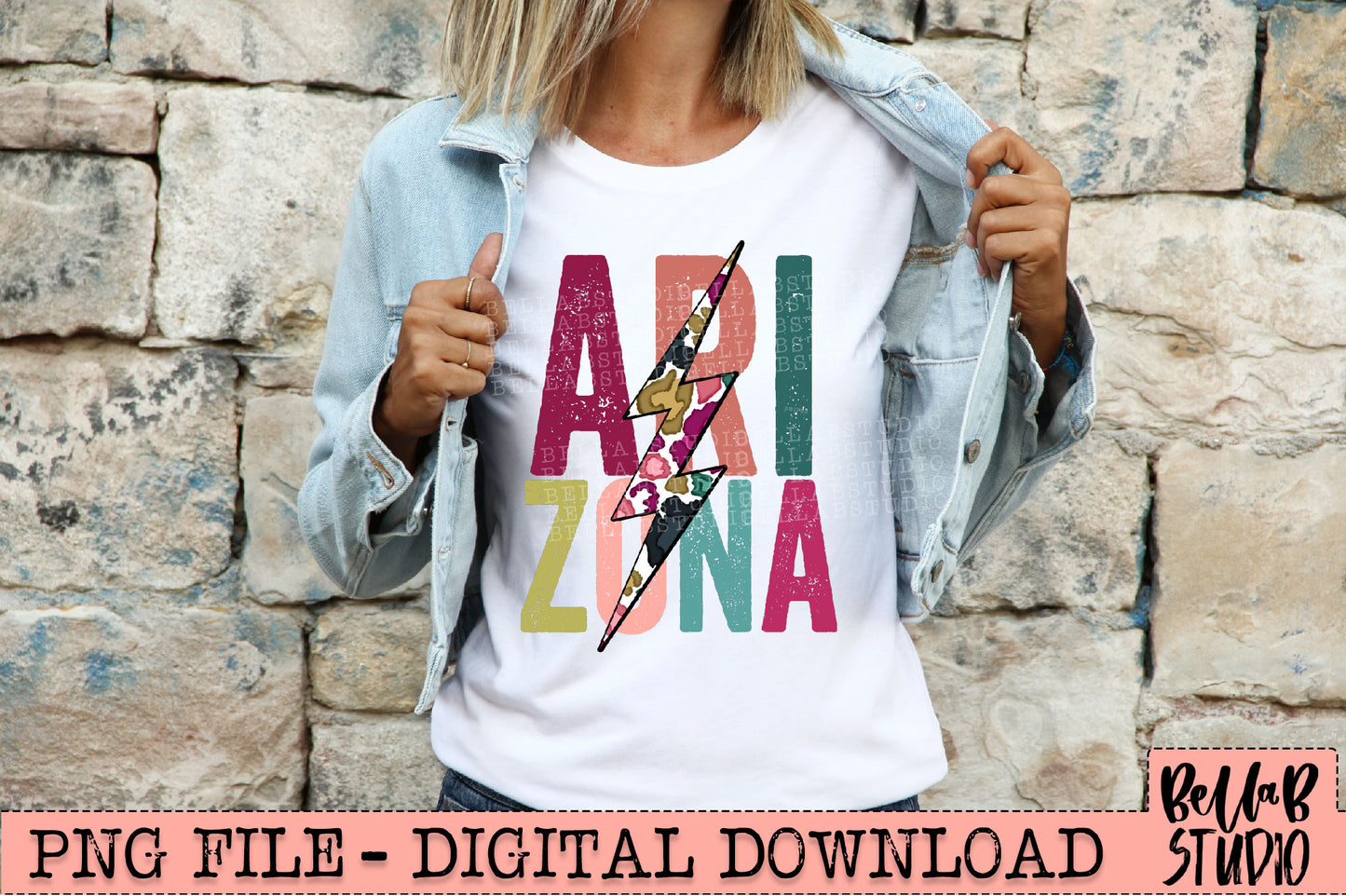ARIZONA Bright Leopard Bolt Sublimation Design
