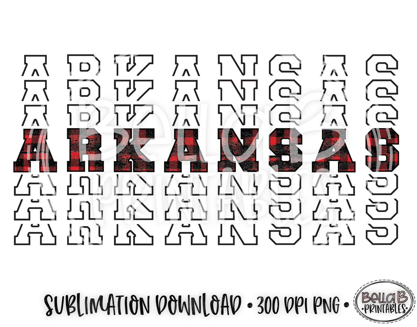 Arkansas State Sublimation Design, Mirrored State Design