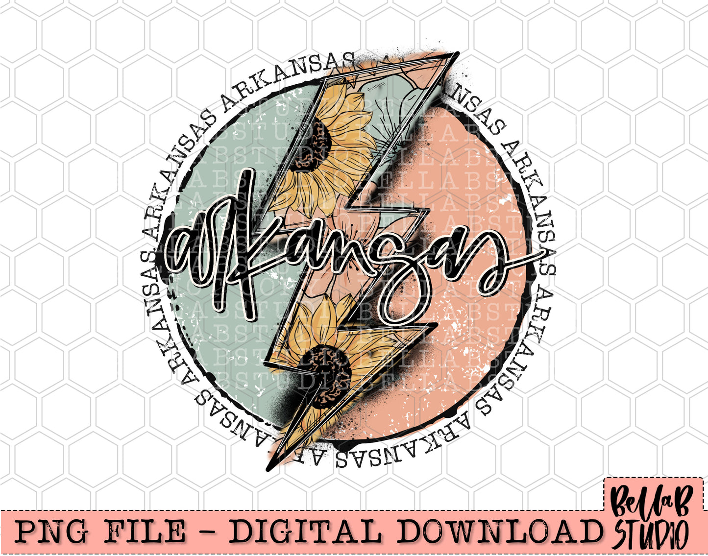 ARKANSAS Sunflower Bolt PNG Design