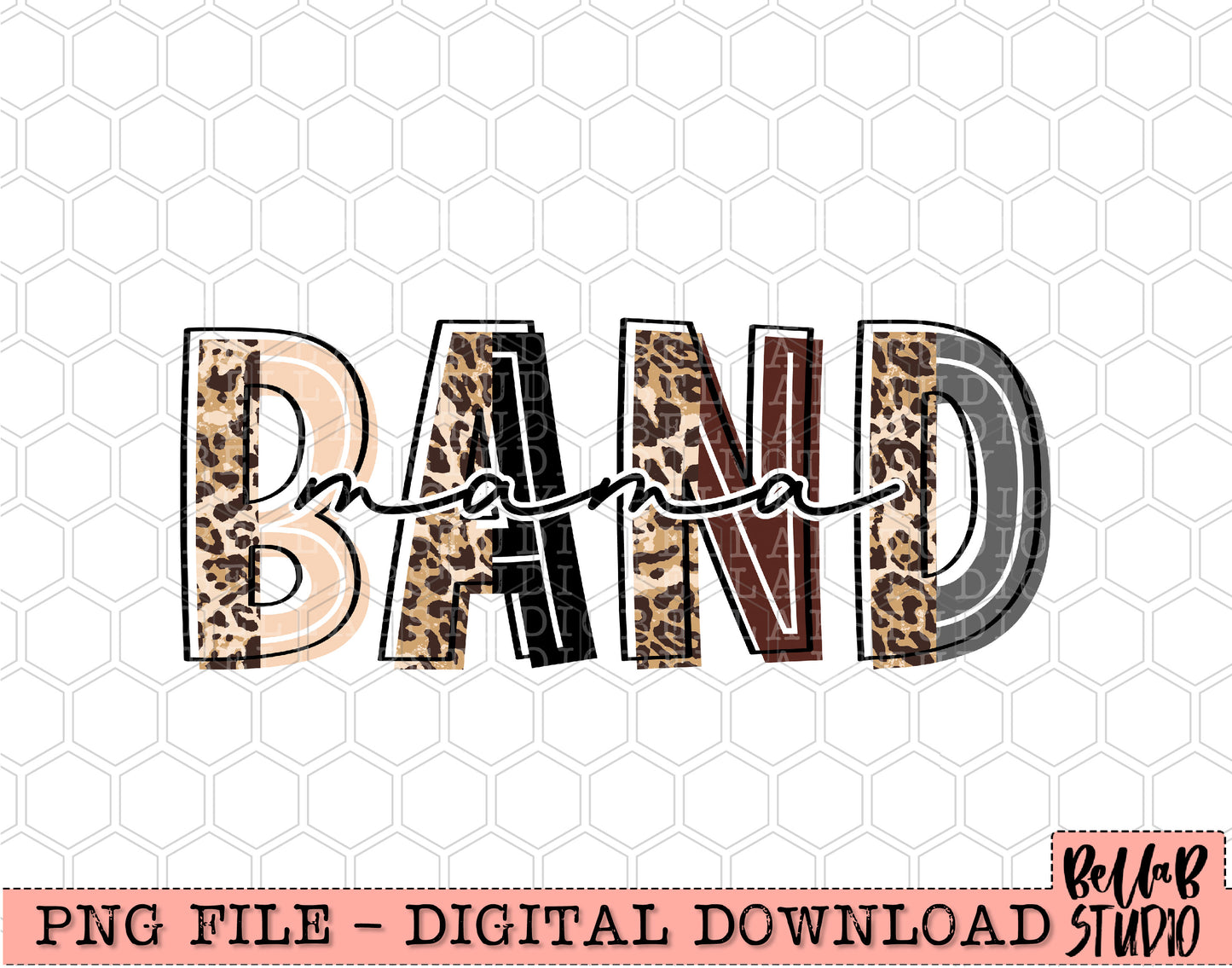 Band Mama Leopard Sublimation Design