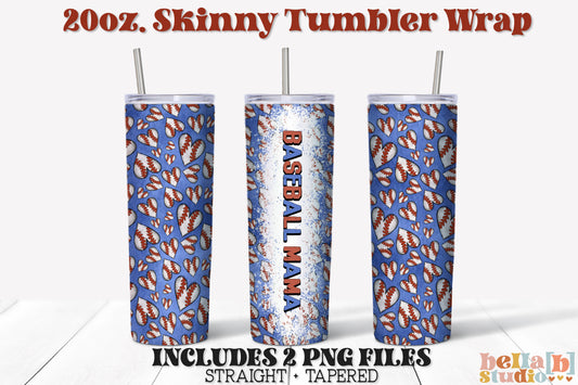 Baseball Mama 20 oz Skinny Tumbler Design