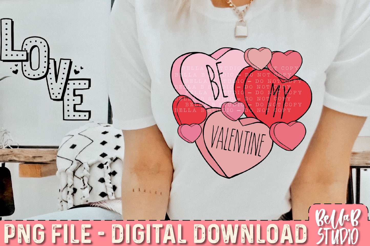 Be My Valentine Candy Sublimation Design