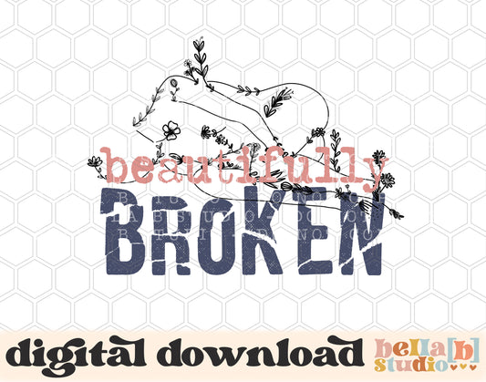 Beautifully Broken PNG Design
