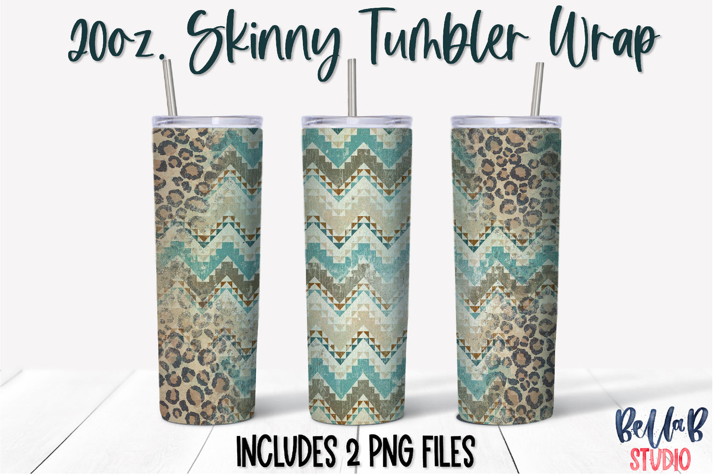 Leopard Tribal Aztec 20 oz Skinny Tumbler Design