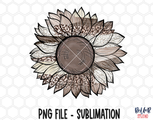 Blush Leopard Strokes Sunflower Sublimation Design