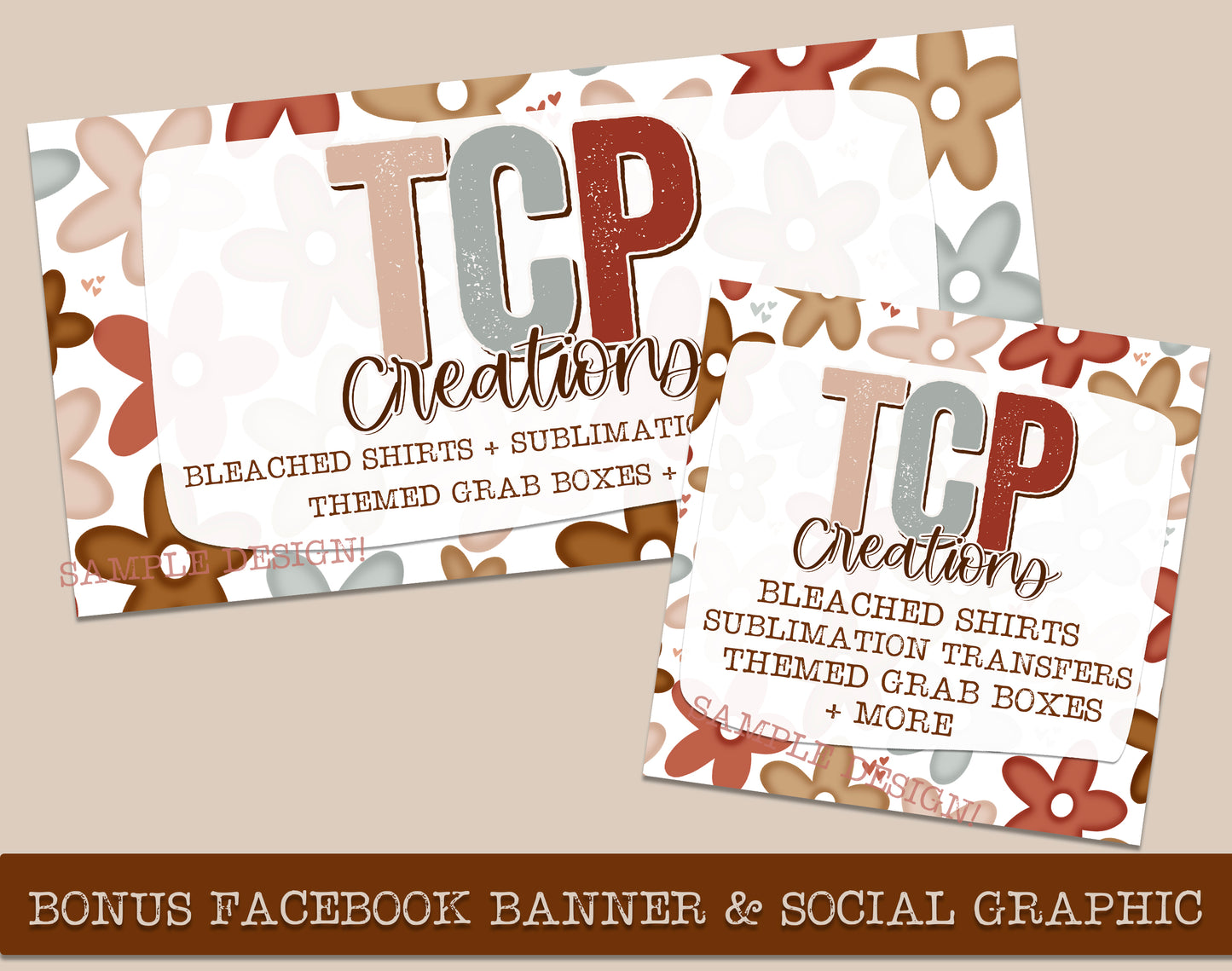 Custom Logo or Design - Neutral Boho Floral Theme