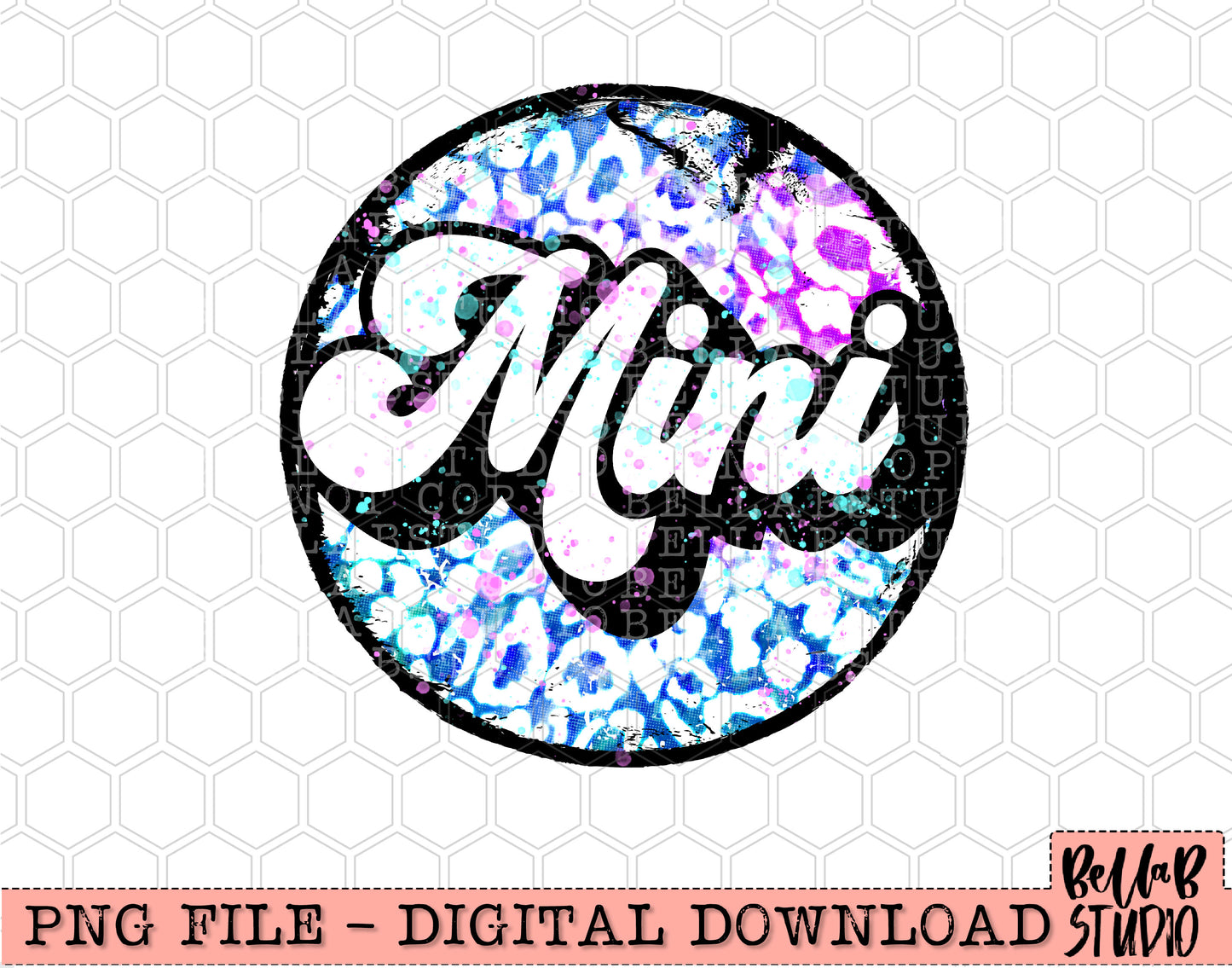 Bright Funky Leopard - Retro Mini Sublimation Design