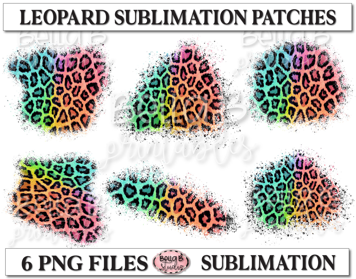 Bright Leopard Sublimation Patches - T Shirt Bleaching Patches
