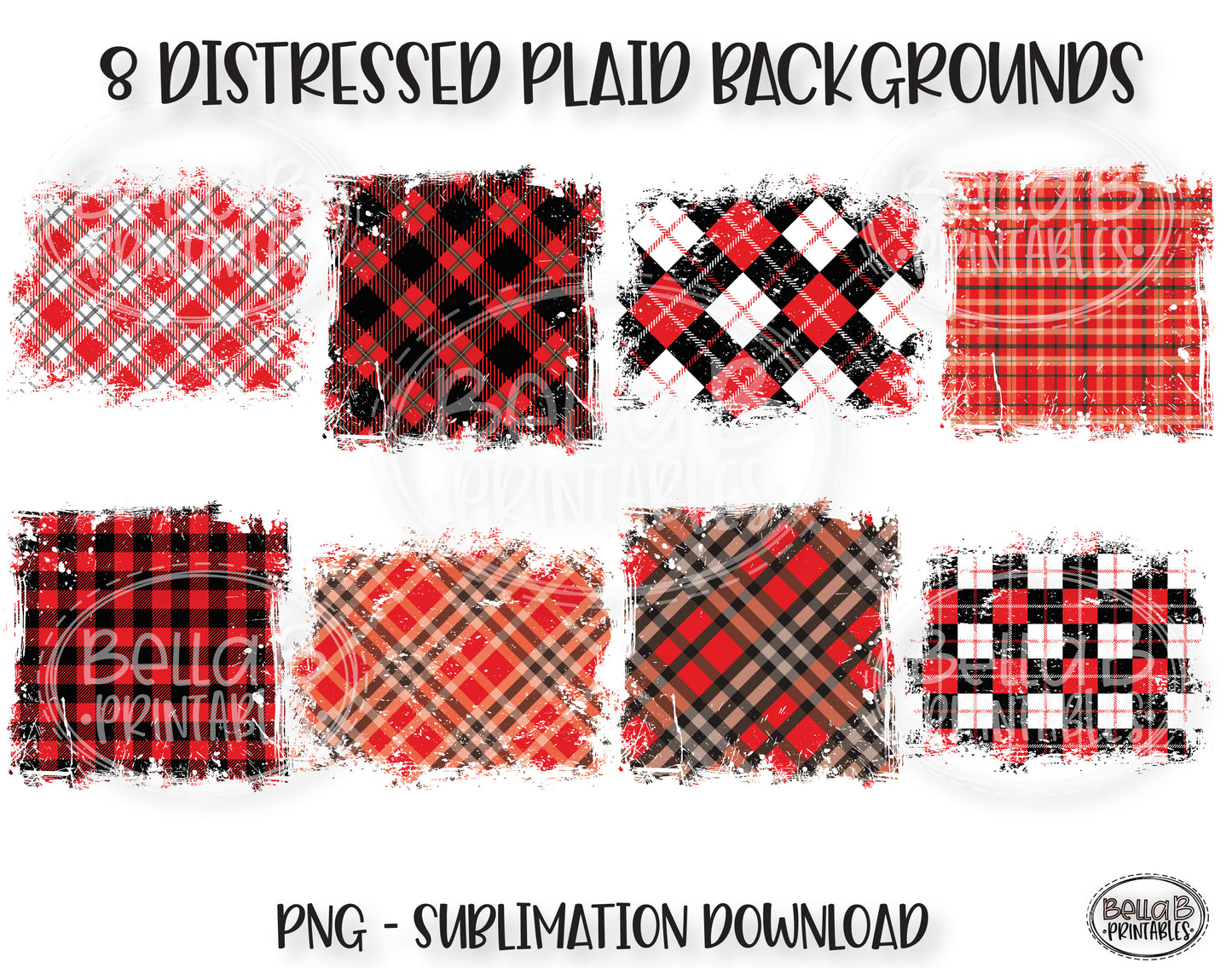 Buffalo Plaid Sublimation Background Bundle, Backsplash