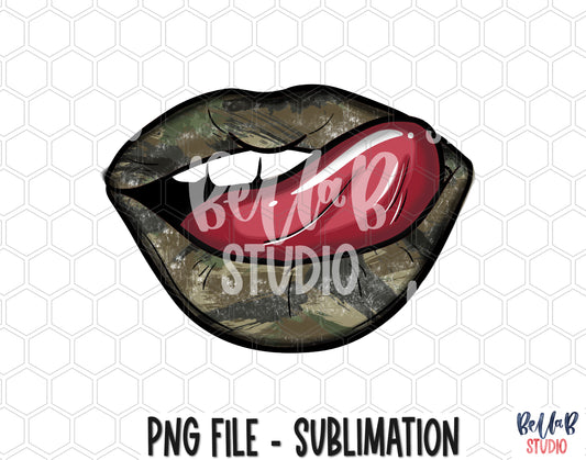 Camo Lips Sublimation Design