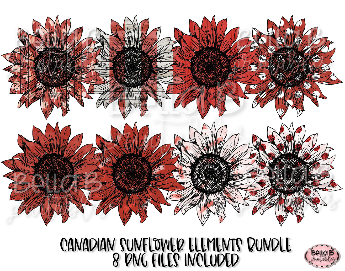 Canadian Sunflower Sublimation Elements Bundle