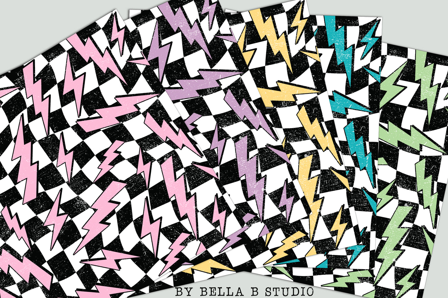 Seamless Checkered Bolt Digital Papers