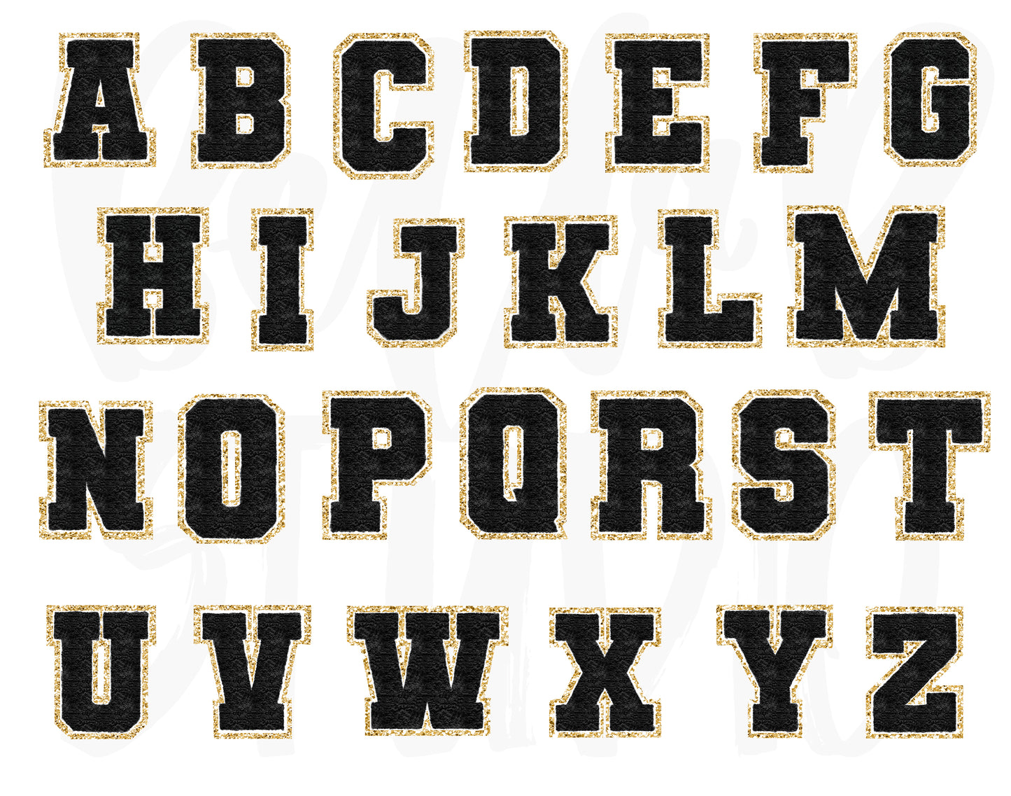 Faux Chenille Alphabet Set BLACK