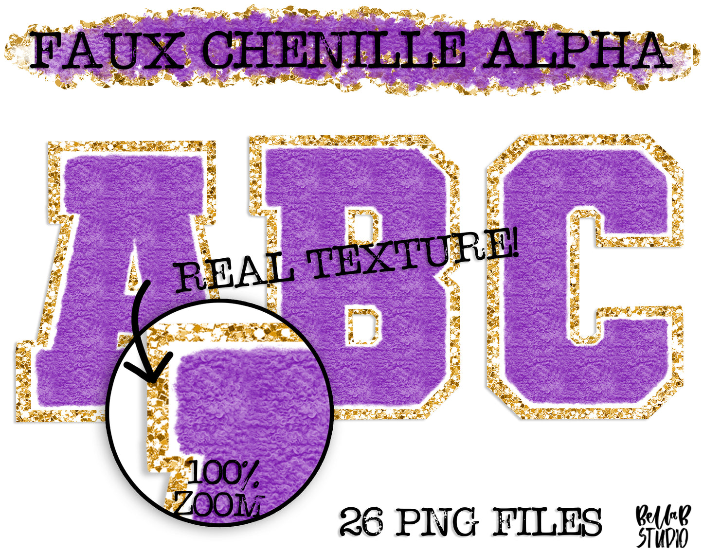 Faux Chenille Alphabet Set PURPLE