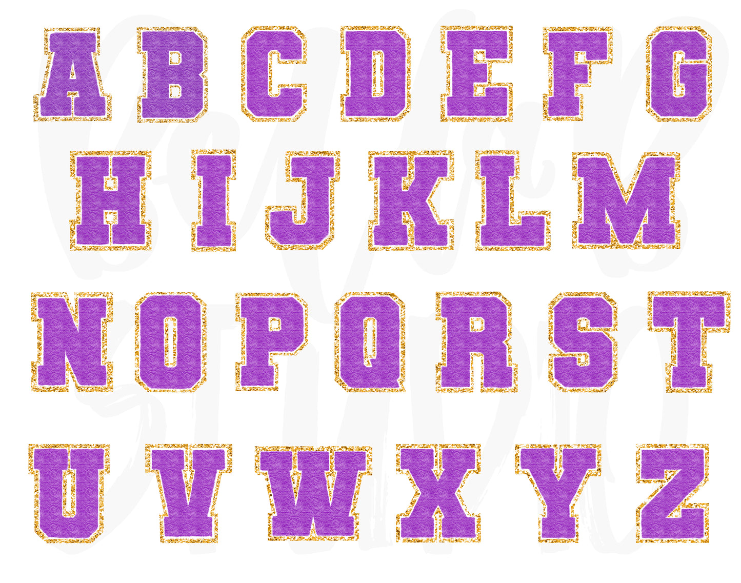 Faux Chenille Alphabet Set PURPLE