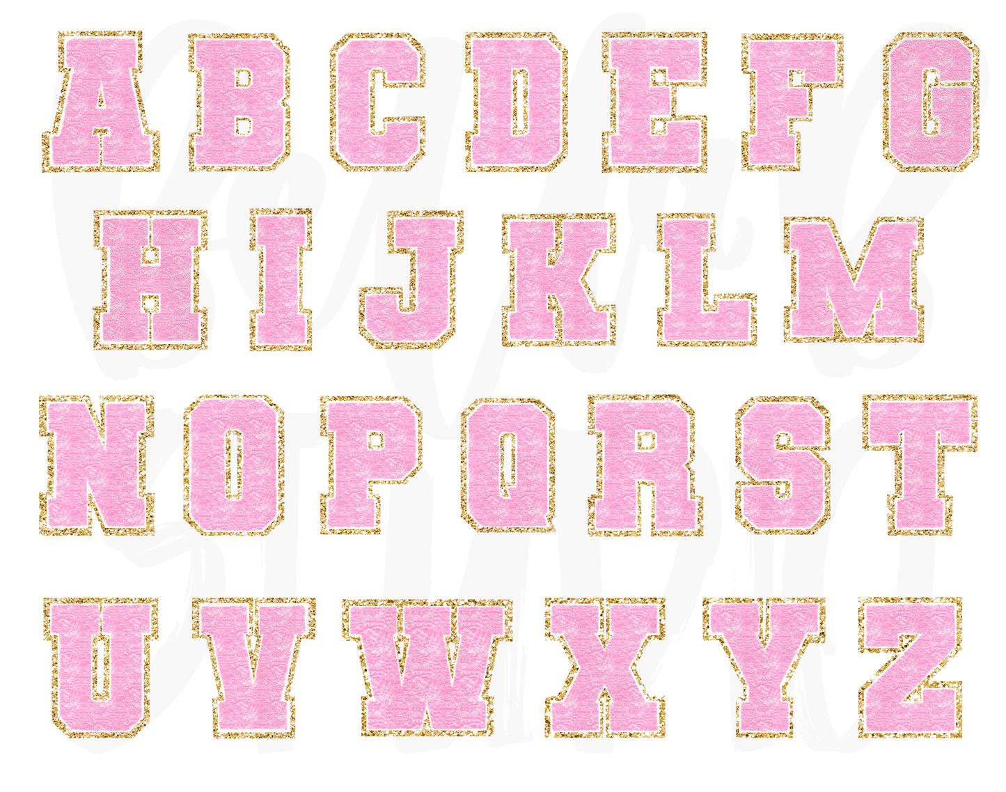 Faux Chenille Alphabet Set PINK