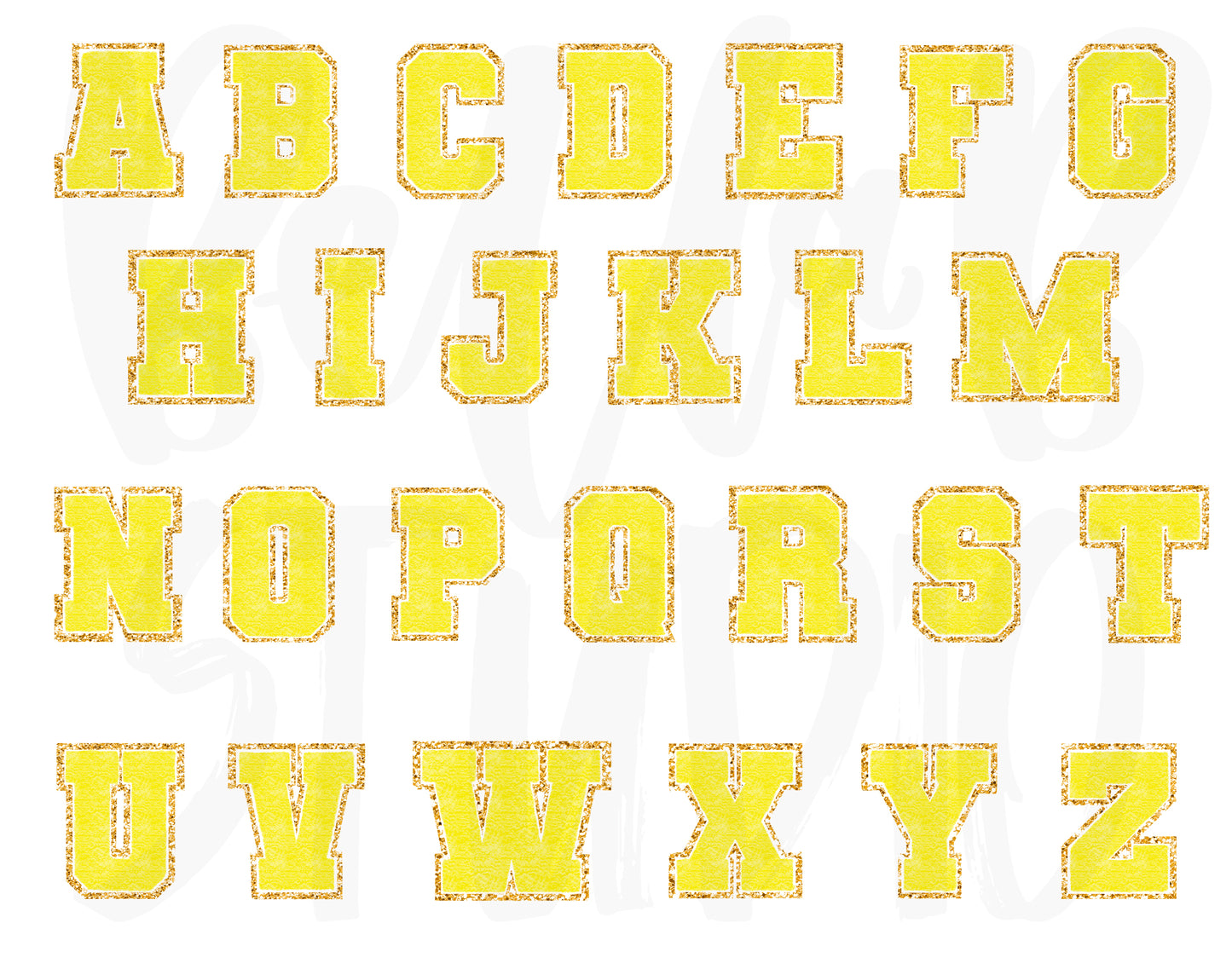 Faux Chenille Alphabet Set YELLOW