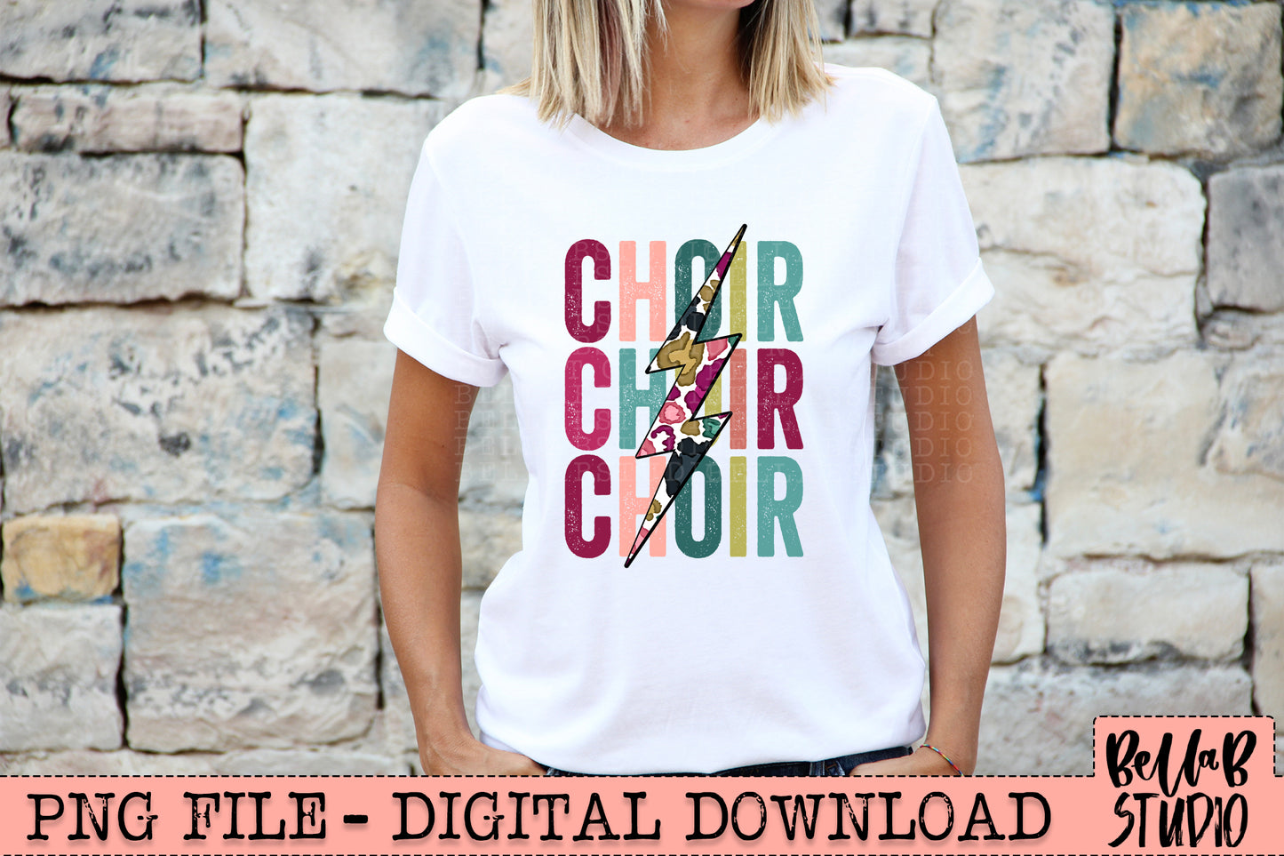 CHOIR Bright Leopard Bolt Sublimation Design