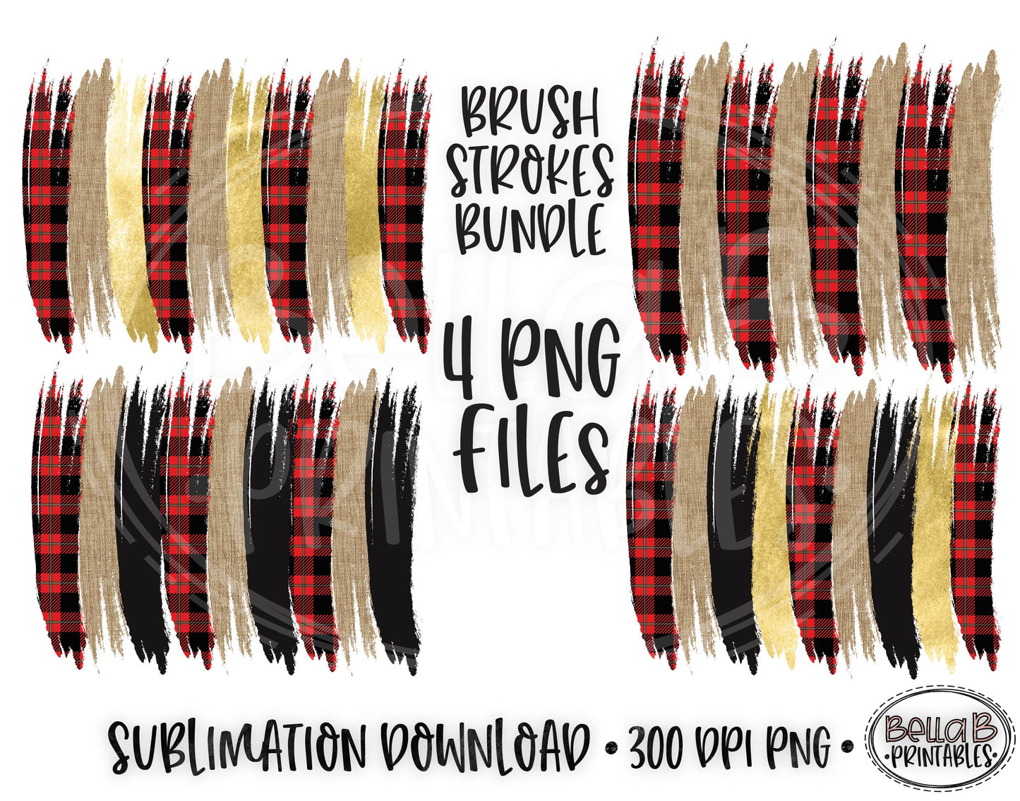 Christmas Brushstokes PNG Bundle