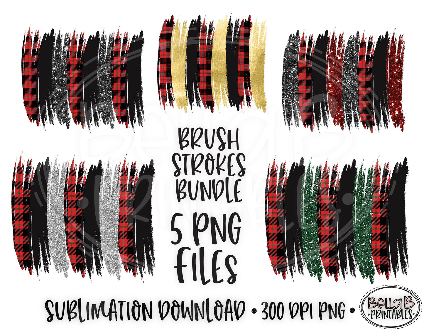 Christmas Brushstokes PNG Bundle