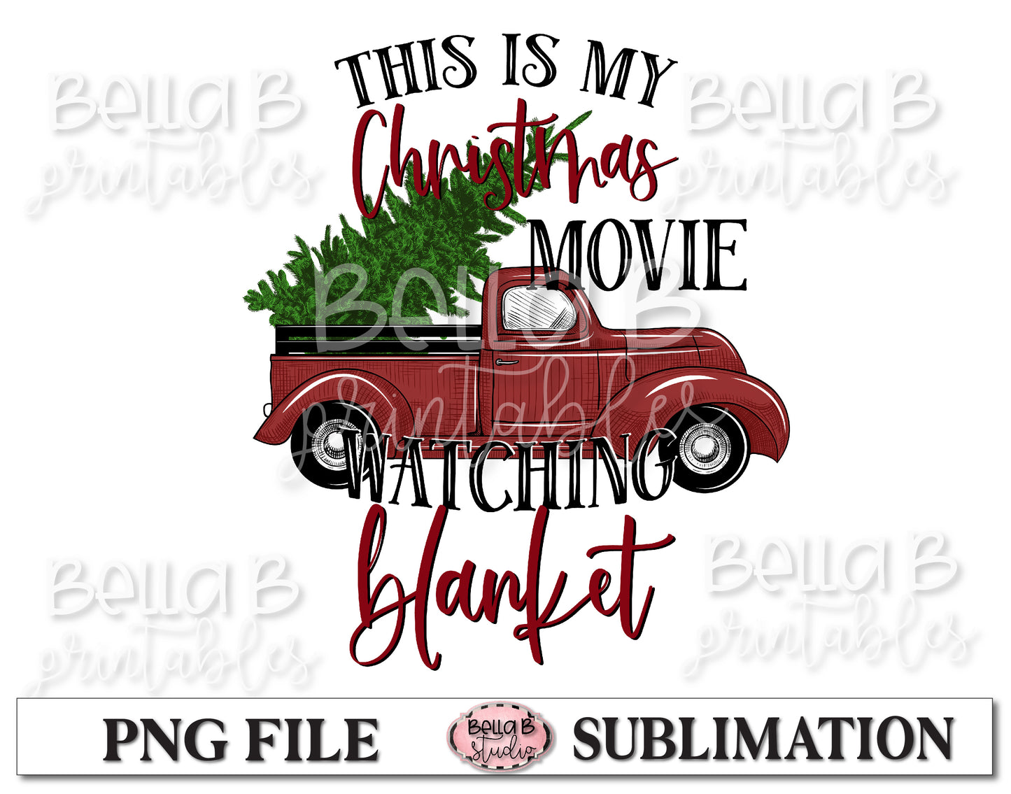 This Is My Christmas Movie Watching Blanket Sublimation Design